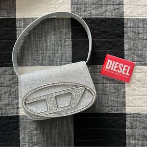 Diesel 1DR Silver Glitter Shoulder Bag